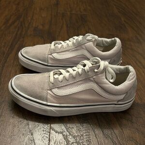 Vans Old Skool Sneakers Light Grey White Sidestripe Unisex Womens 7.5 Mens 6